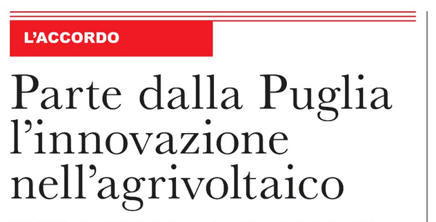 Parte dalla Puglia l'innovazione nell'agrivoltaico